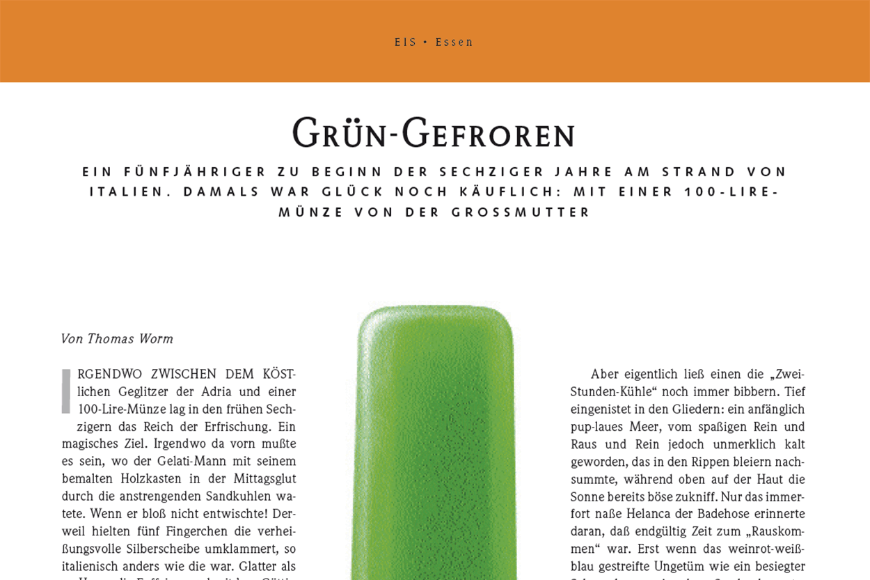 Grün-Gefroren