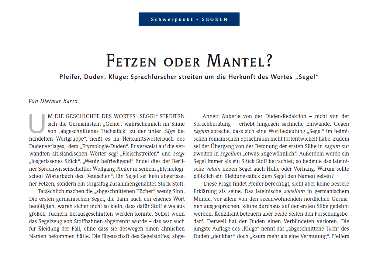 Fetzen oder Mantel?
