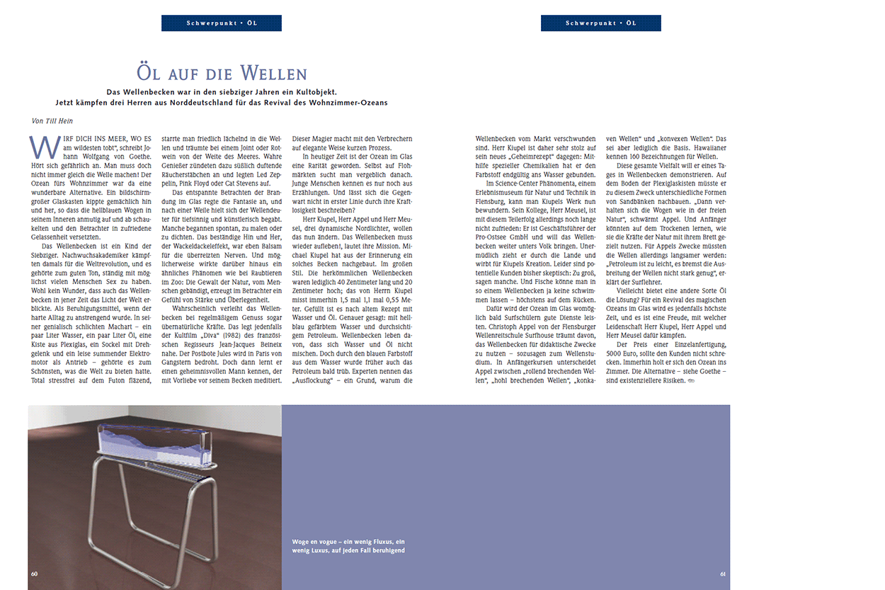 Öl auf die Wellen