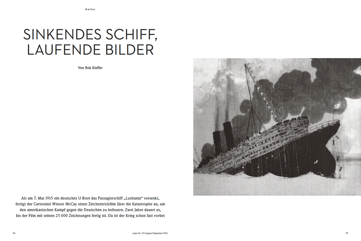 Sinkendes Schiff, laufende Bilder