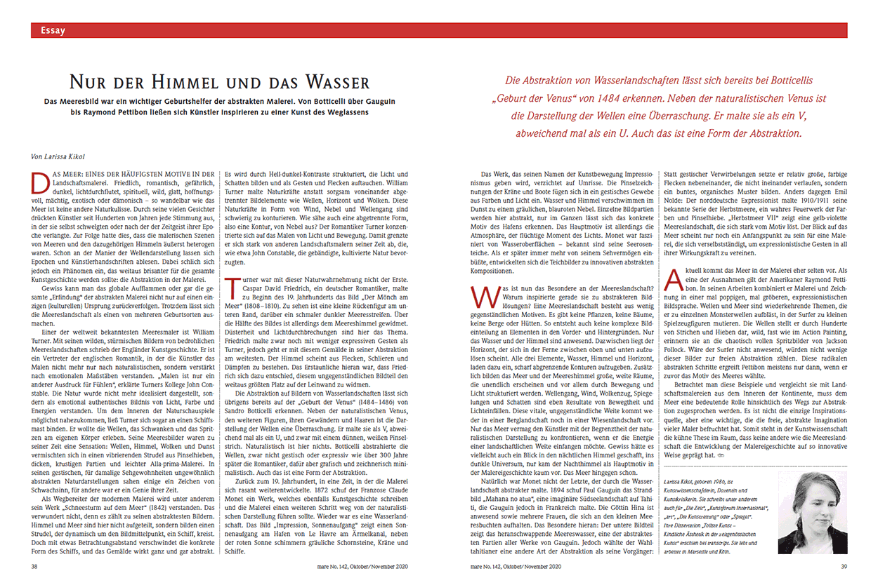 Nur der Himmel und das Wasser