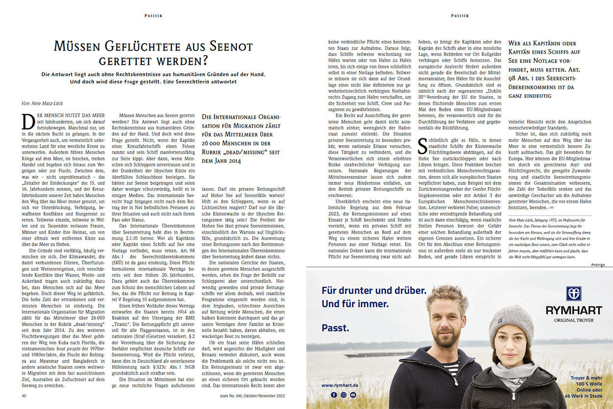 Müssen geflüchtete aus Seenot gerettet werden?