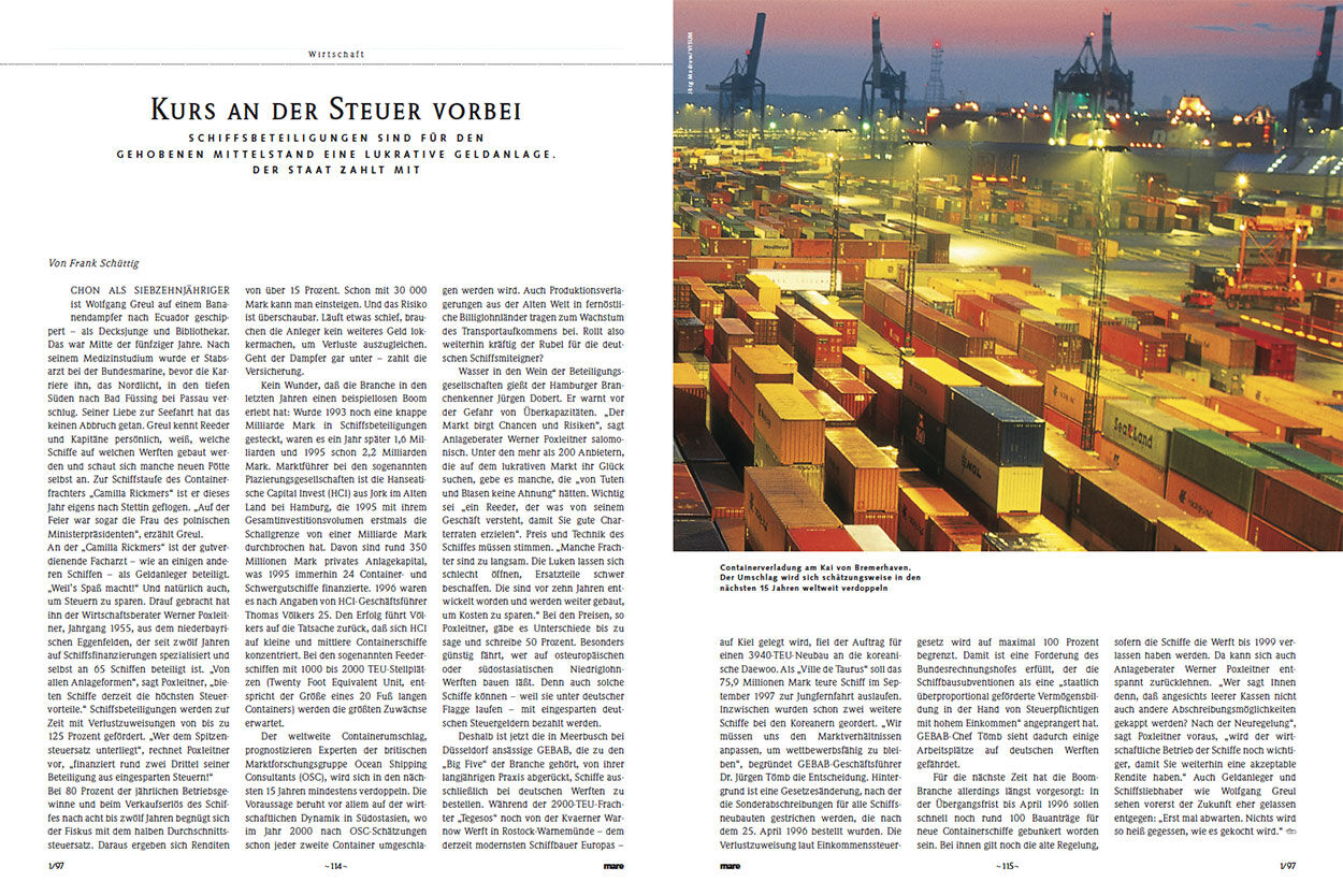 Kurs an der Steuer vorbei