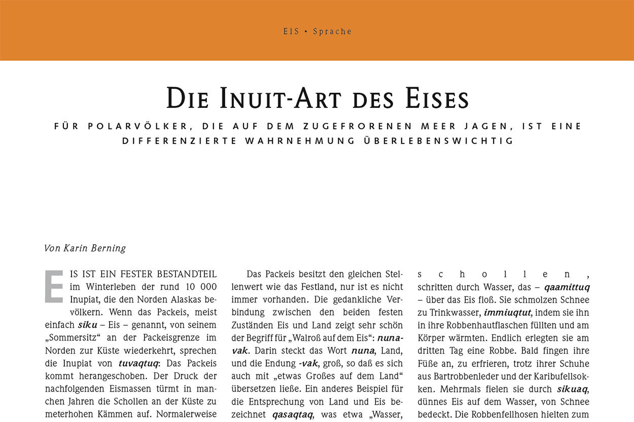 Die Inuit-Art des Eises