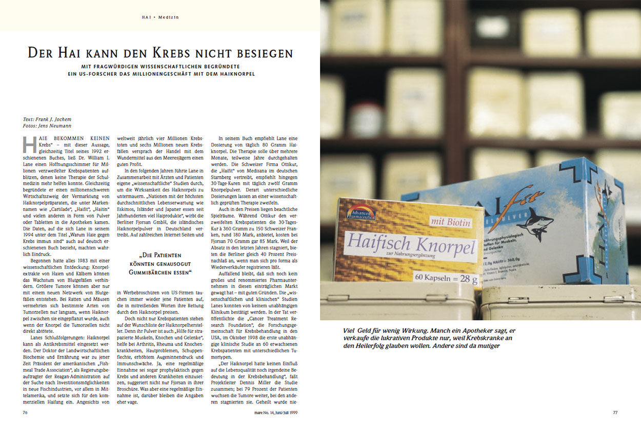 Der Hai kann den Krebs nicht besiegen