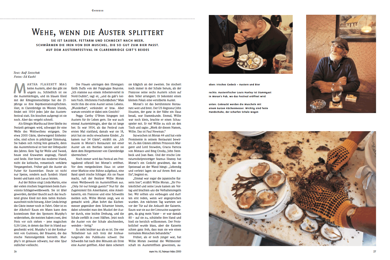 Wehe, wenn die Auster splittert