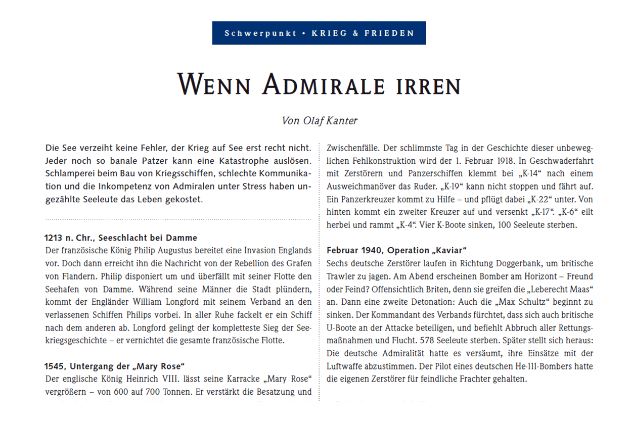 Wenn Admirale irren