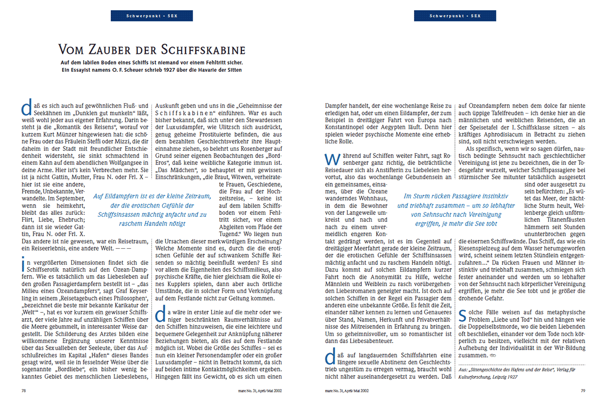 Vom Zauber der Schiffskabine