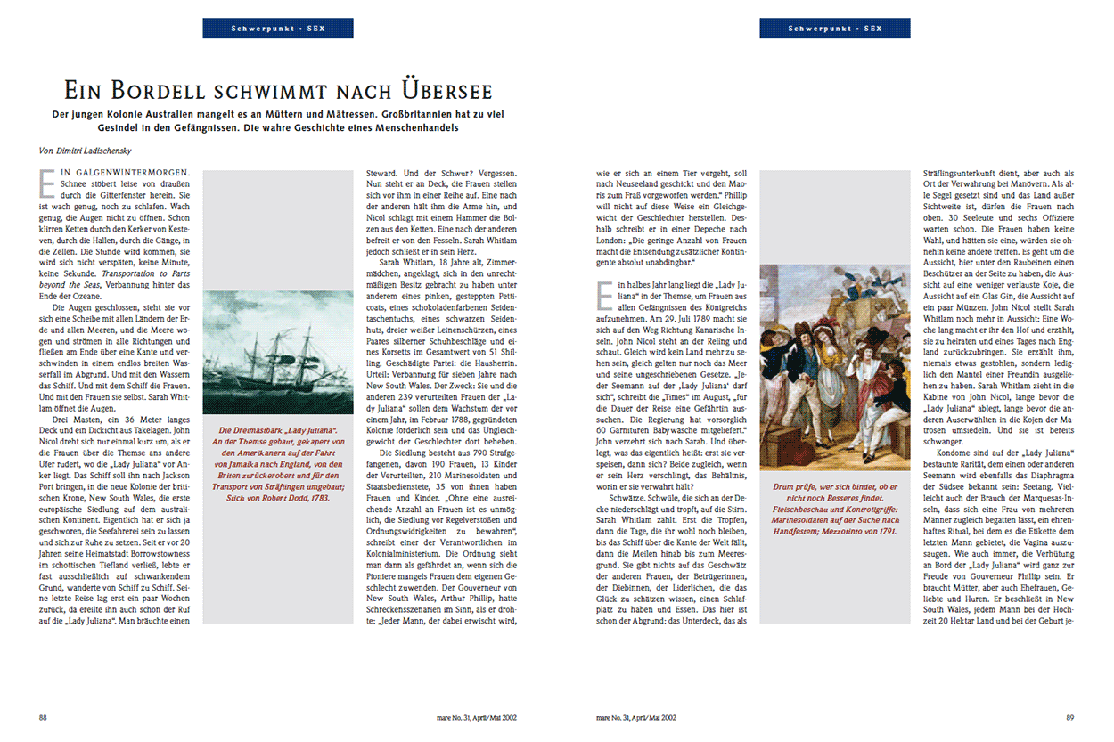 Ein Bordell schwimmt nach Übersee