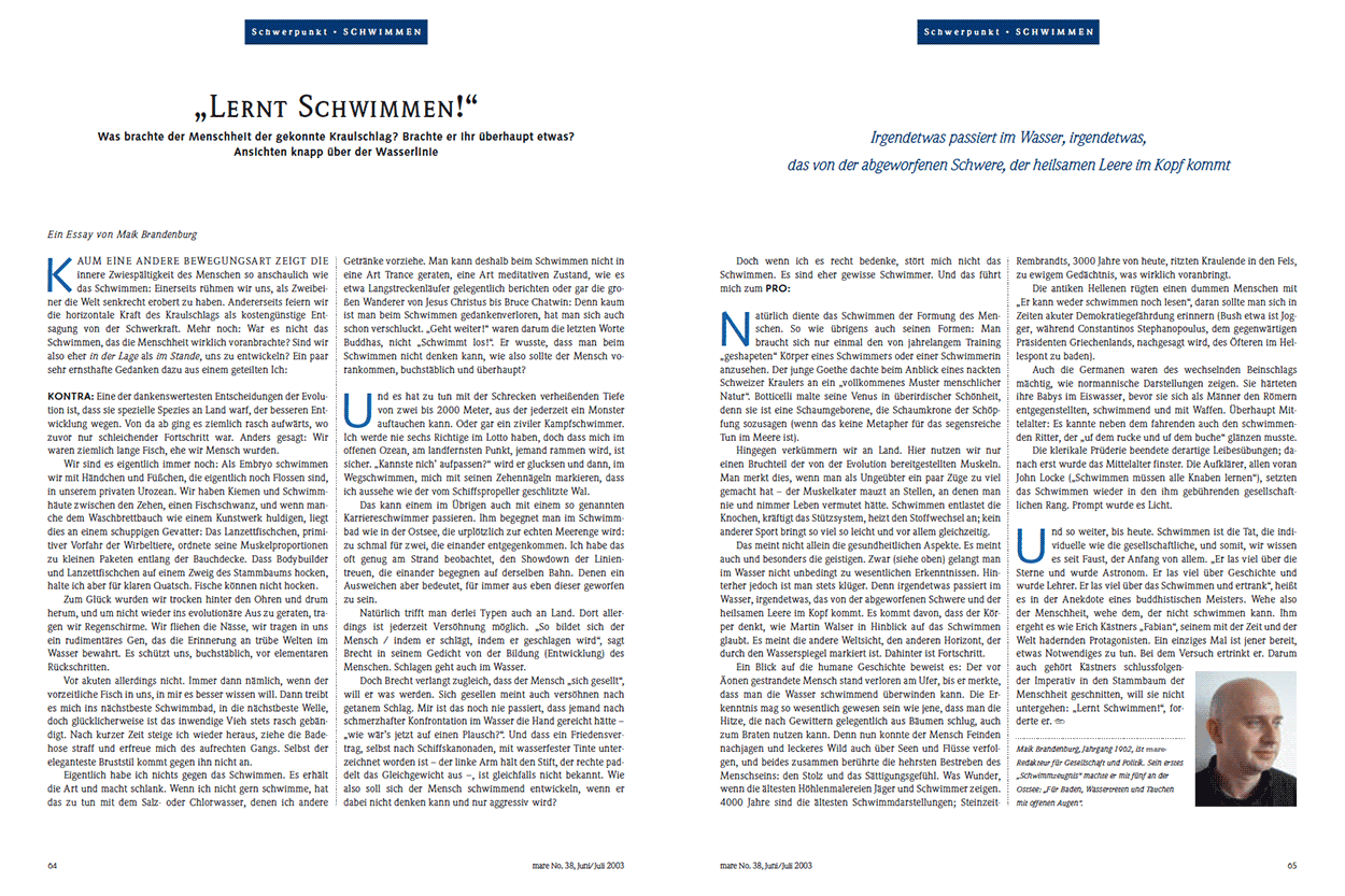 „Lernt schwimmen!“