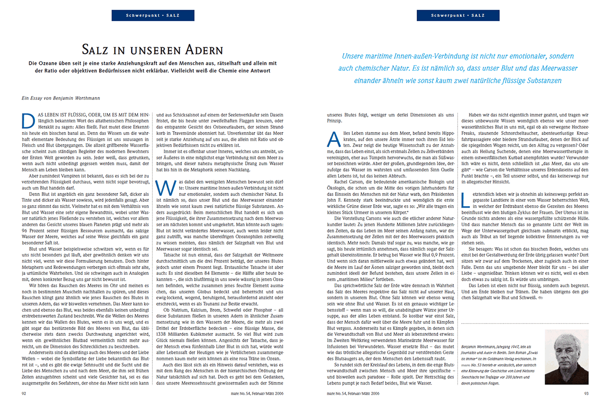Salz in unseren Adern