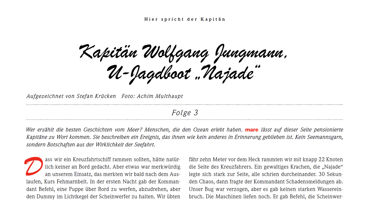 Kapitän Wolfgang Jungmann, U-Jagdboot „Najade