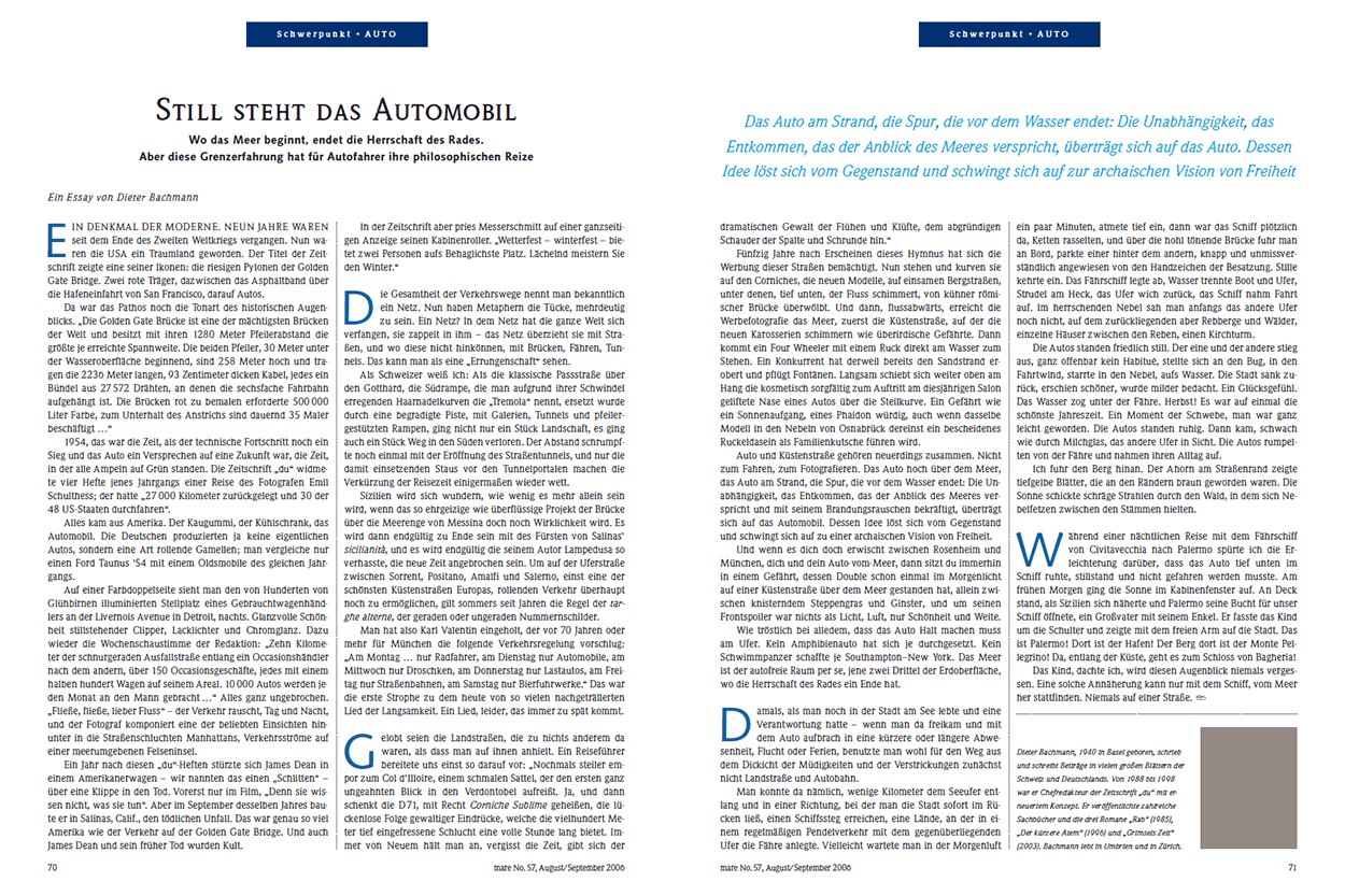 Still steht das Automobil