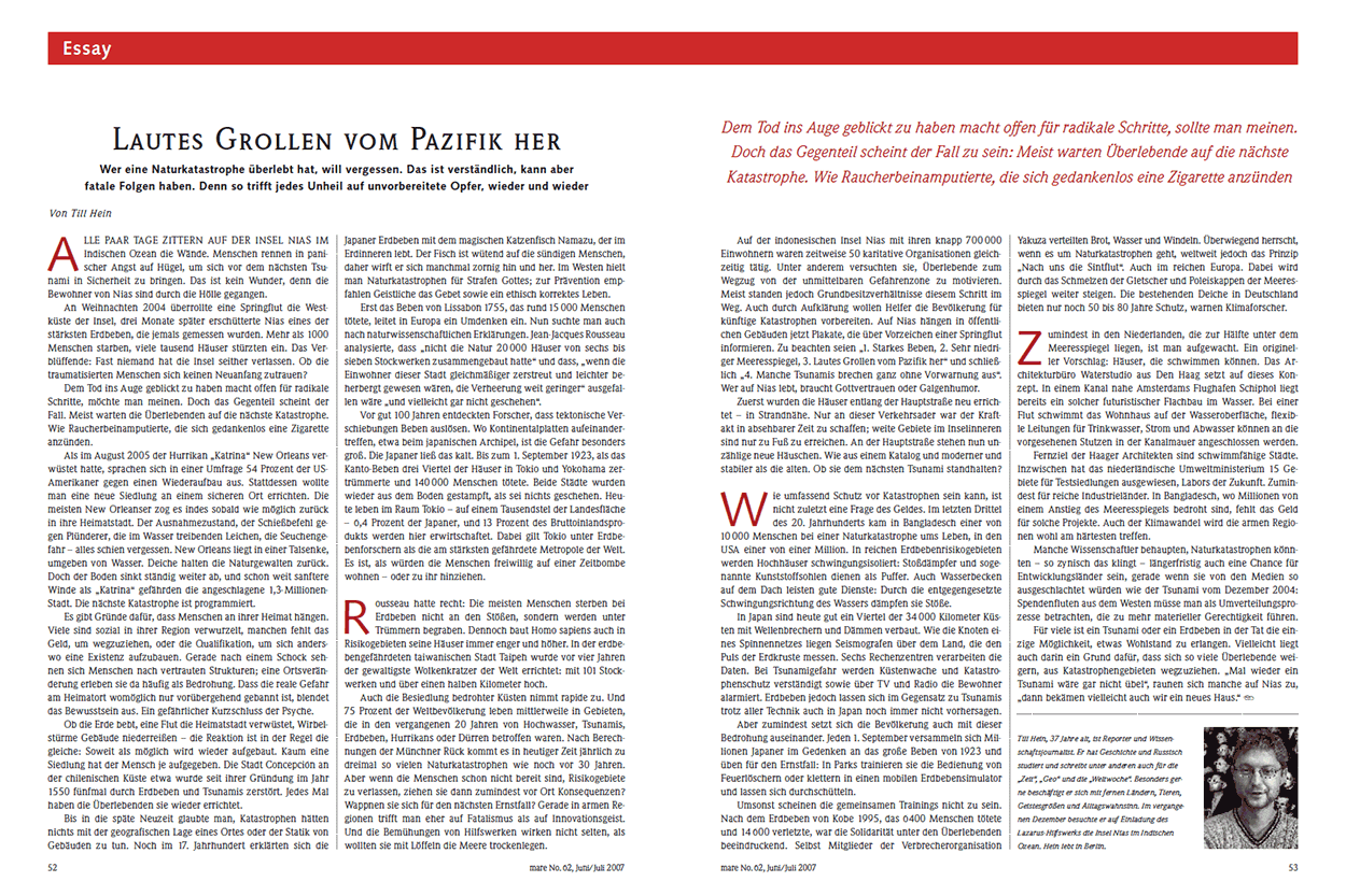 Lautes Grollen vom Pazifik her