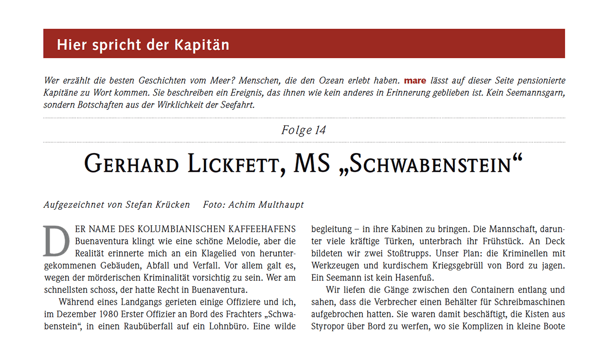Gerhard Lickfett, MS „Schwabenstein“