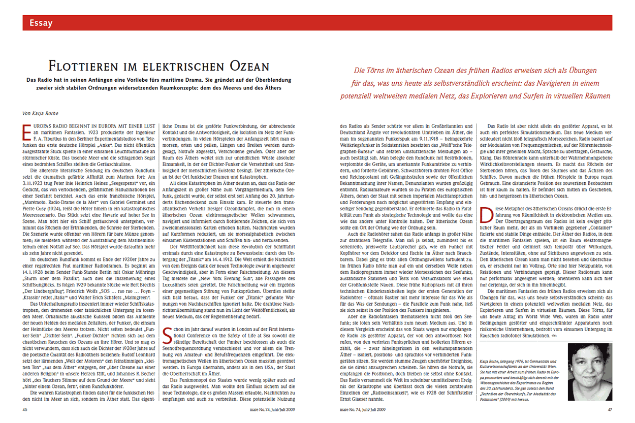 Flottieren im elektrischen Ozean 