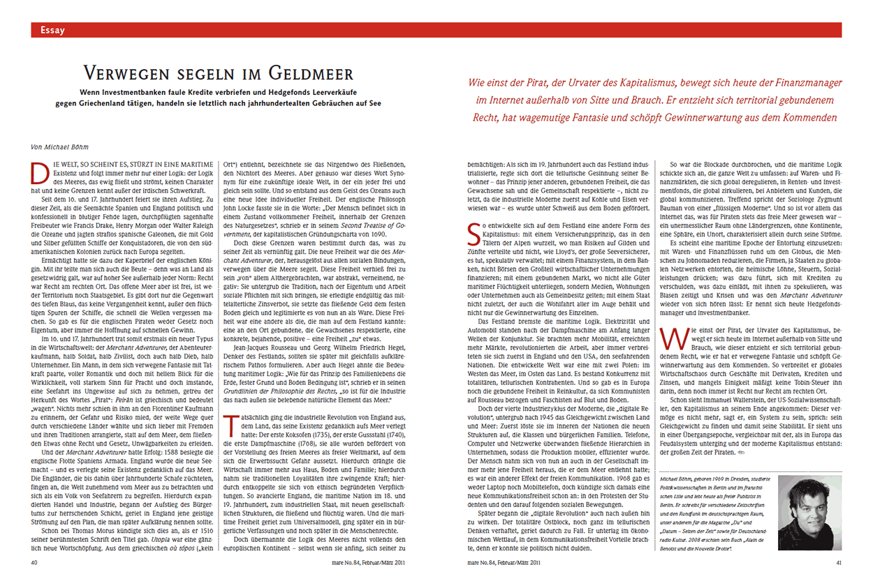 Verwegen segeln im Geldmeer