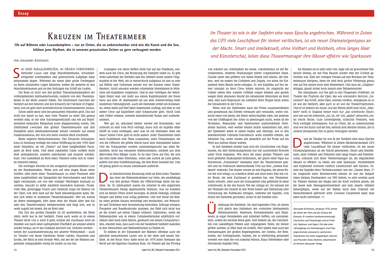 Kreuzen im Theatermeer