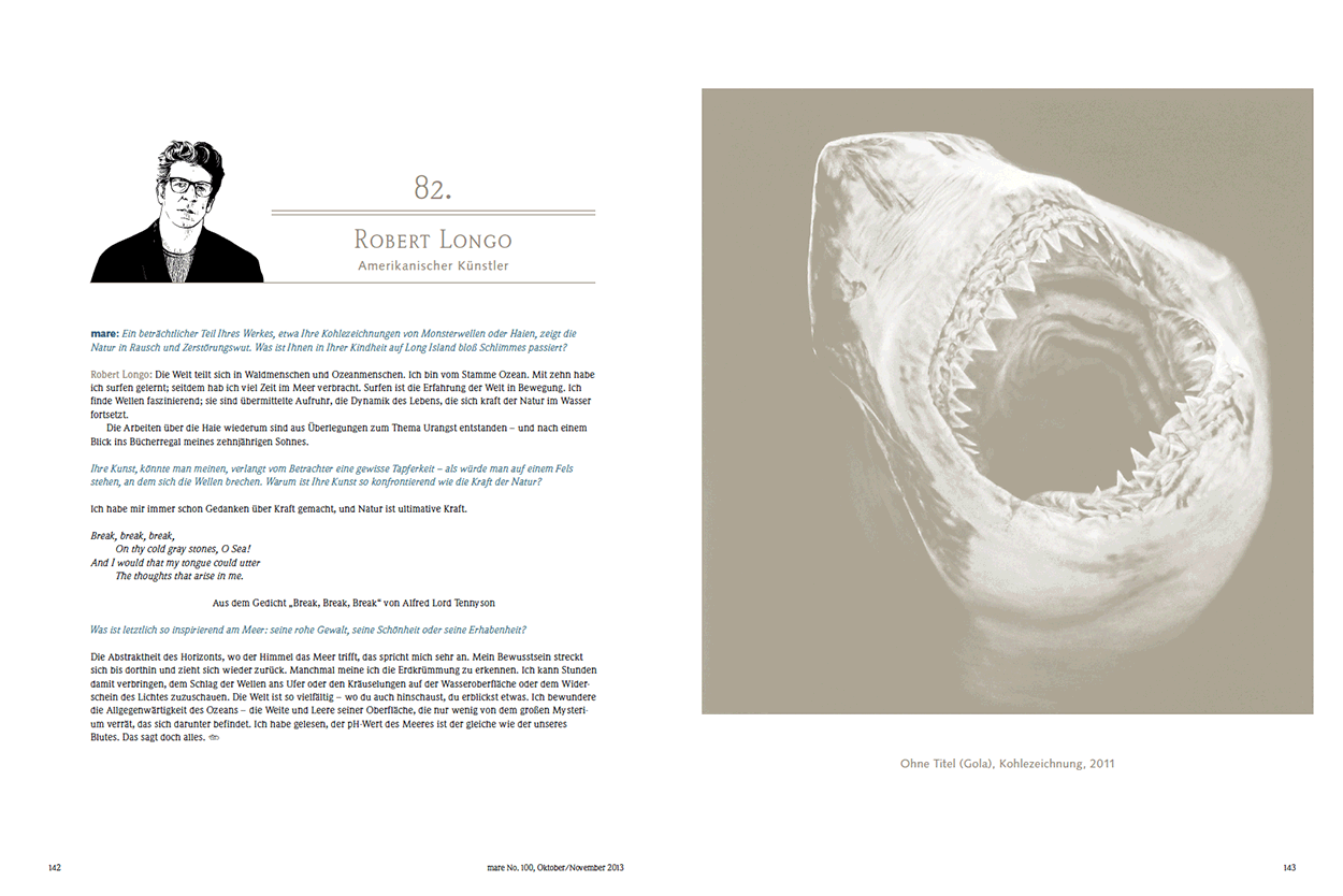 Robert Longo, Franziska Walser, Andrea Sawatzki, Jörg Pilawa, Günter Wallraff, Tim Raue