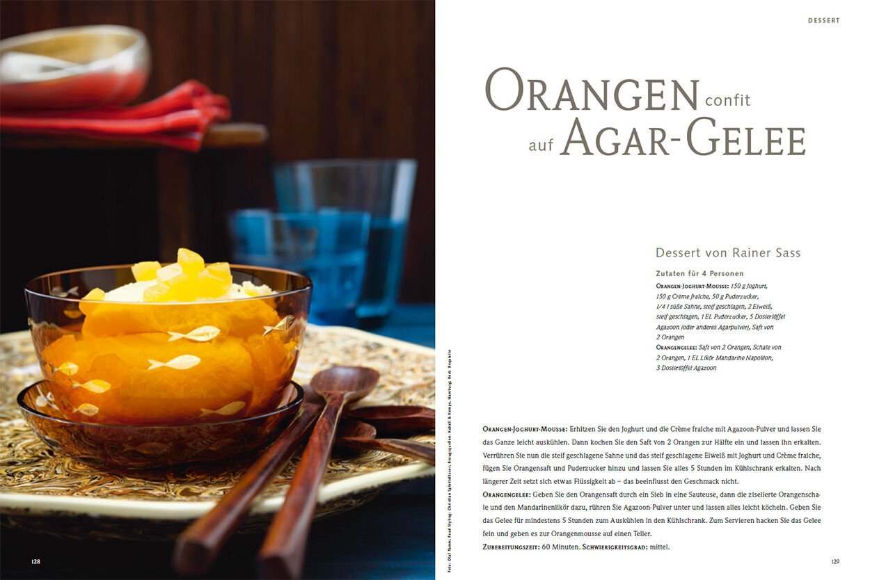 Dessert: Orangenconfit auf Agar-Gelee