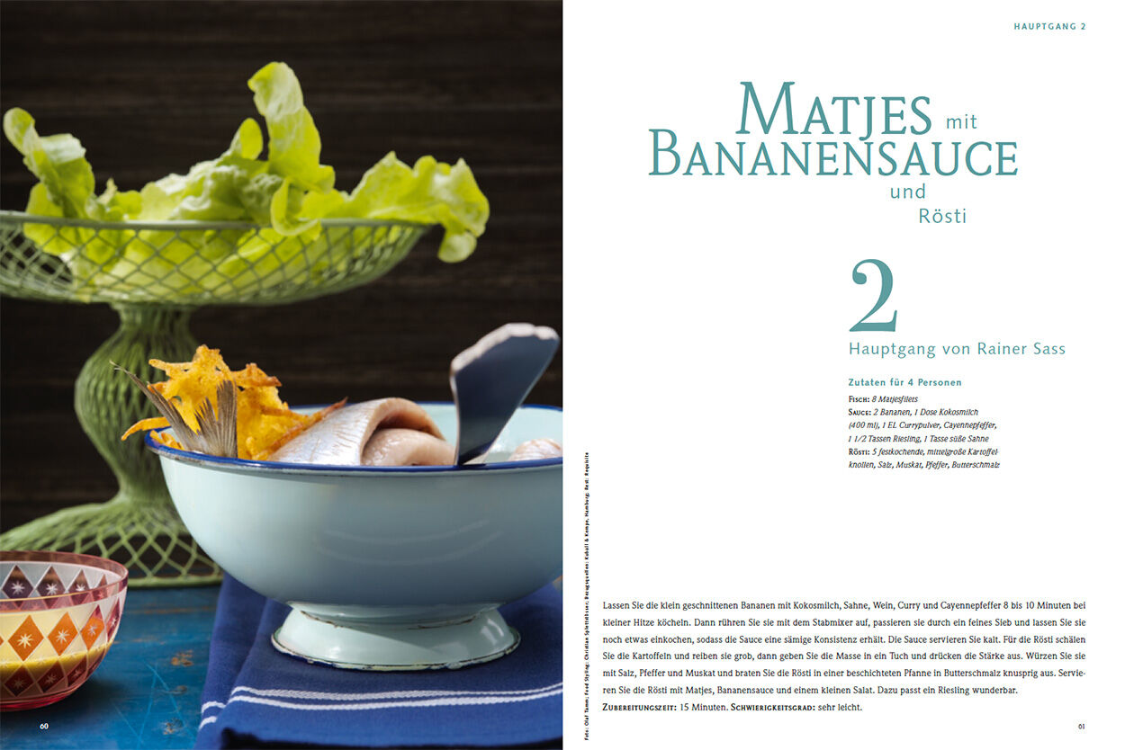 Hauptgang 2: Matjes mit Bananensauce und Rösti